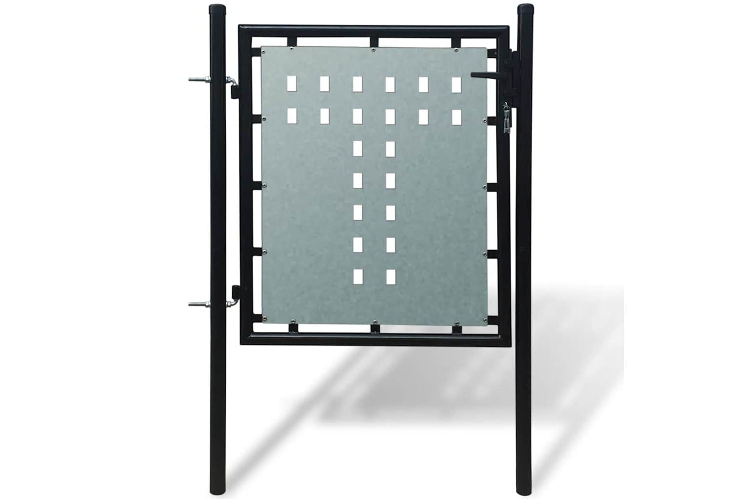 vidaXL 141684 Black Single Door Fence Gate 100 X 125cm