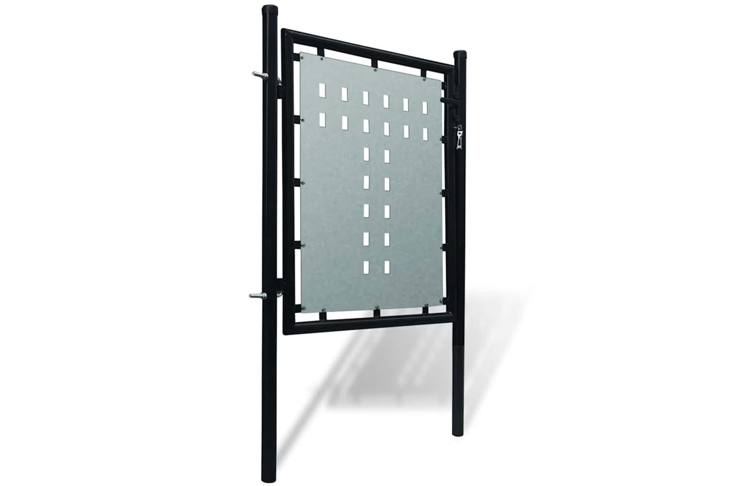vidaXL 141684 Black Single Door Fence Gate 100 X 125cm-2