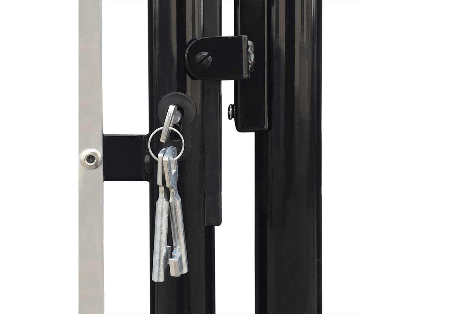 vidaXL 141684 Black Single Door Fence Gate 100 X 125cm-4
