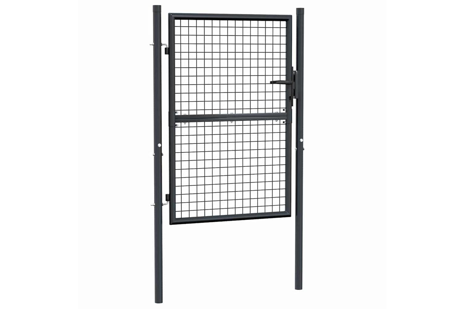 vidaXL 145772 Mesh Garden Gate Galvanised Steel 100x175cm Grey