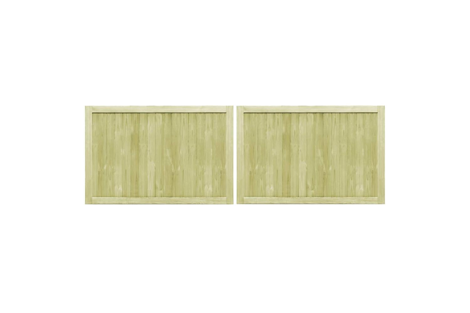 vidaXL 45339 Garden Gates 2 Pcs Impregnated Pinewood 300x100cm-2