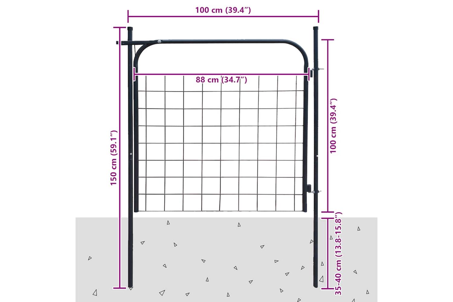 vidaXL 142293 Garden Fence Gate 100x100cm Anthracite-6