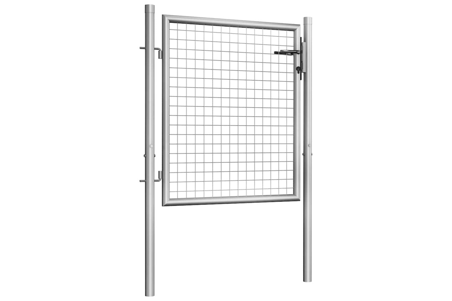 vidaXL 144755 Garden Gate Galvanised Steel 105x125cm Silver-2