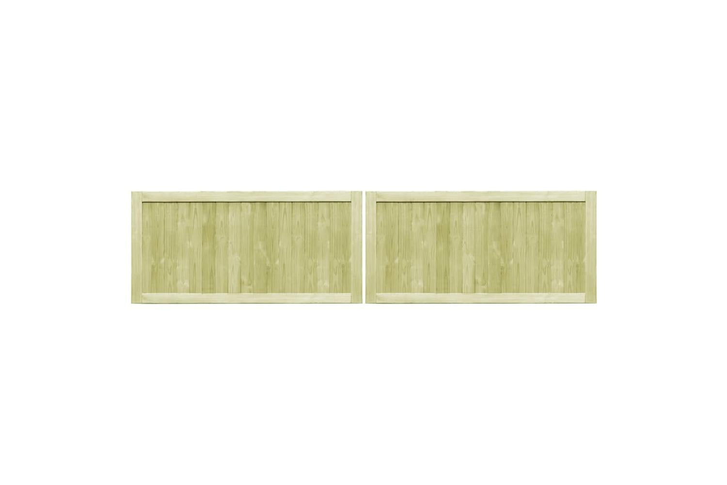 vidaXL 45338 Garden Gates 2 Pcs Impregnated Pinewood 300x75cm-2