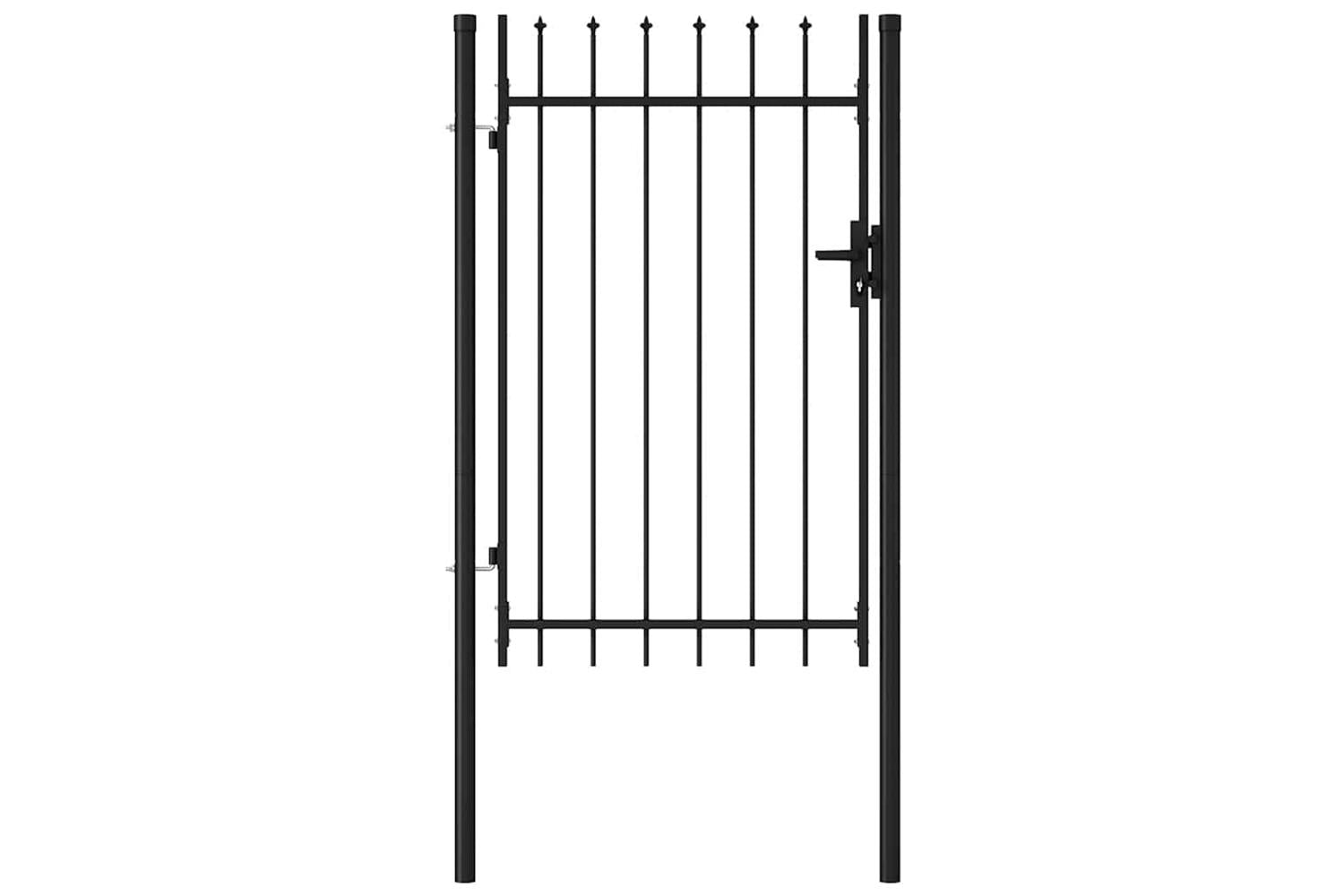 Vidaxl 146034 Fence Gate Single Door With Spike Top Steel 1x1.5 M Black-3