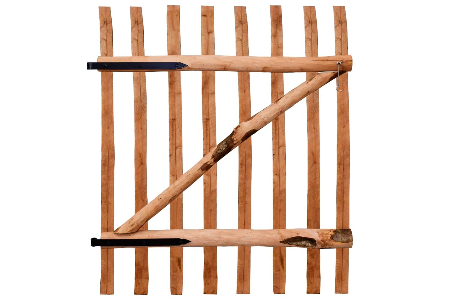 vidaXL 142597 Single Fence Gate Impregnated Hazel Wood 100x120cm