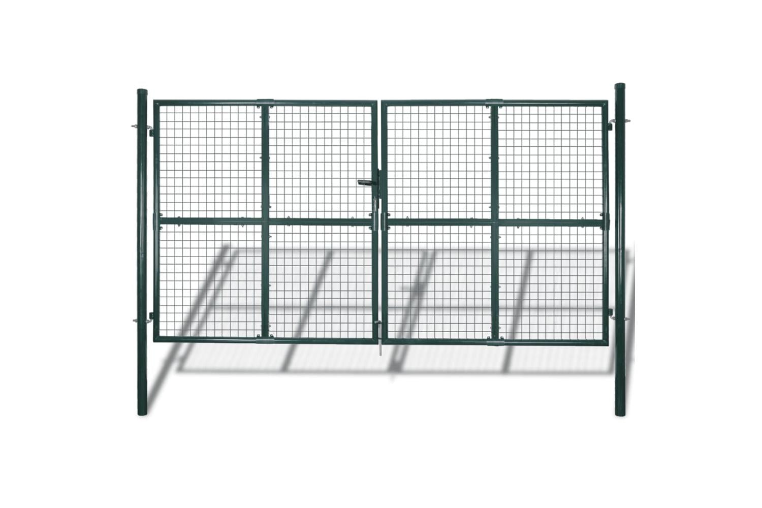 Vidaxl 142025 Double Door Fence Gate Powder-coated Steel