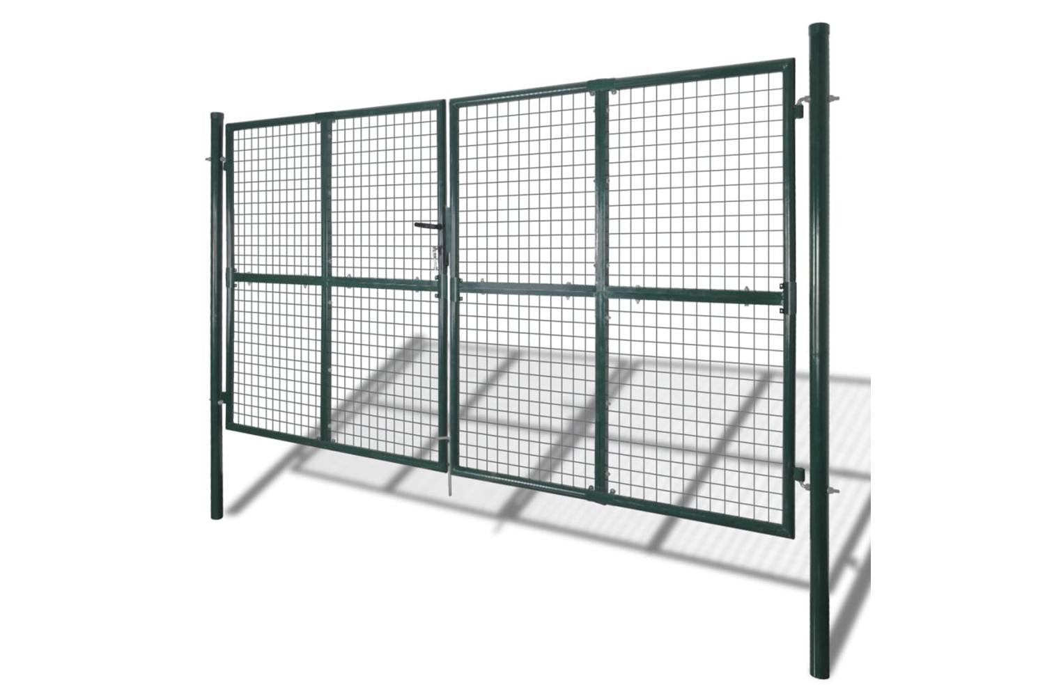 Vidaxl 142025 Double Door Fence Gate Powder-coated Steel-2