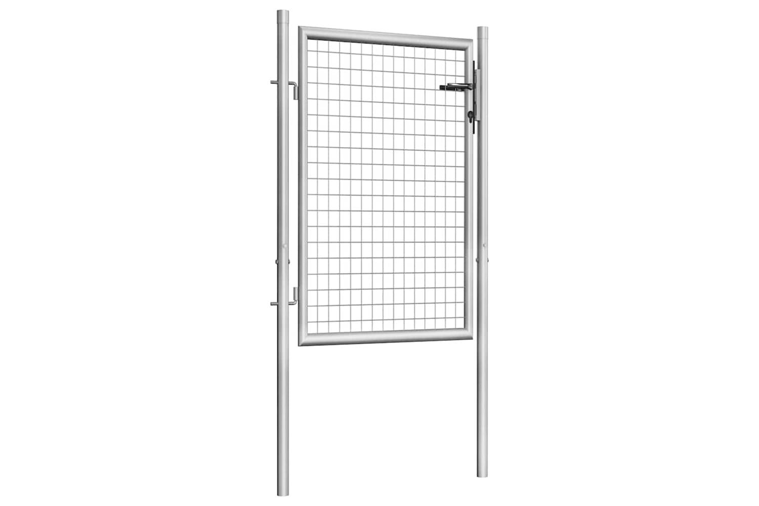 vidaXL 144756 Garden Gate Galvanised Steel 105x150cm Silver-2