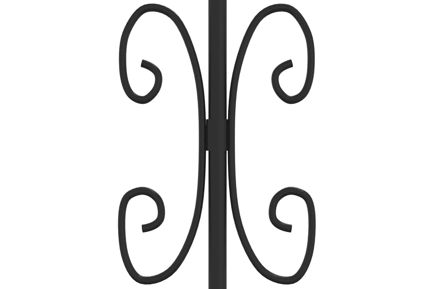 vidaXL 151102 Fence Gate With Spear Top Black 406x198cm Powder-coated Steel-5