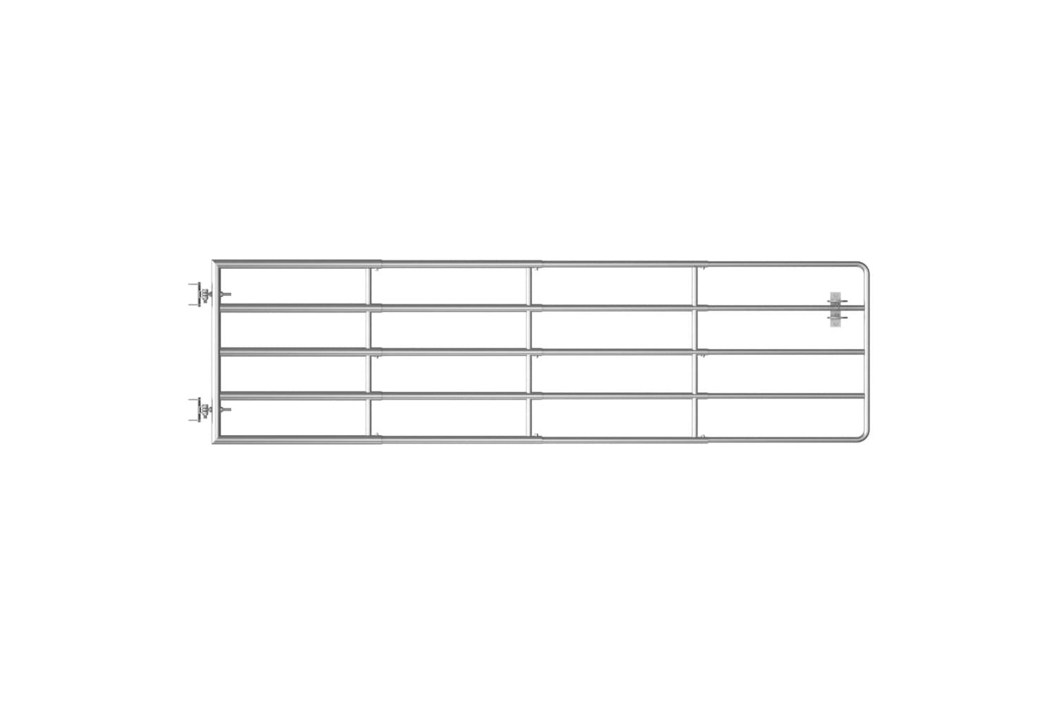 vidaXL 145986 5 Bar Field Gate Steel (115-300)x90cm Silver-2