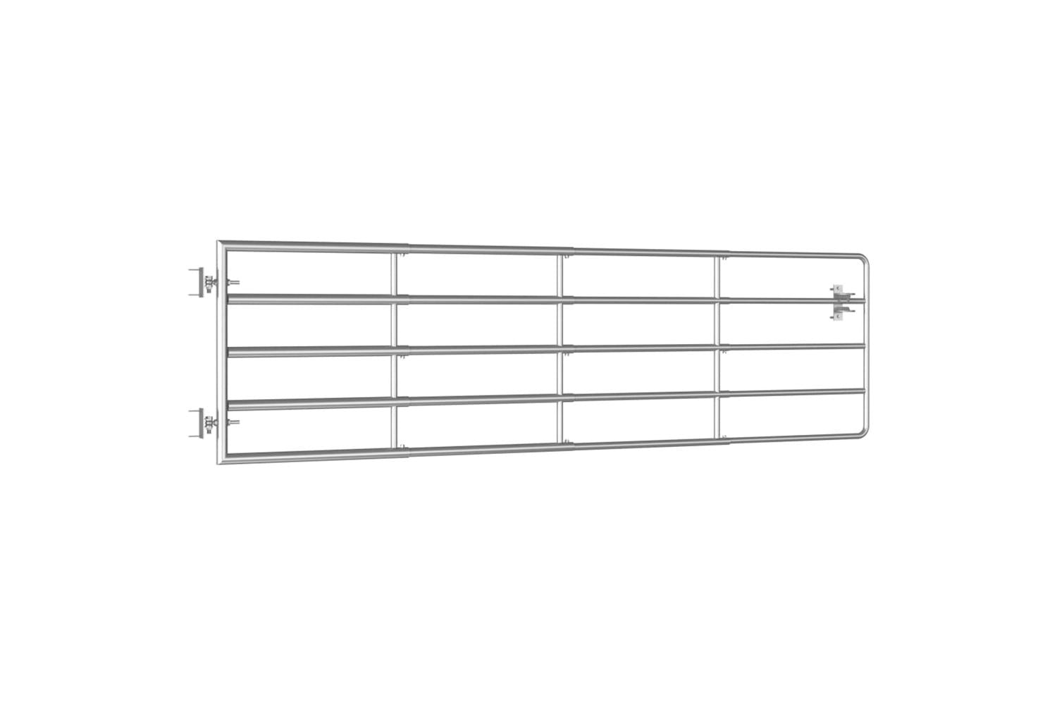 vidaXL 145986 5 Bar Field Gate Steel (115-300)x90cm Silver-3