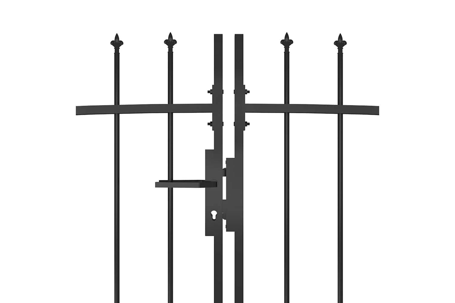 Vidaxl 146322 Garden Fence Gate With Spear Top 5x1.5 M Black-3