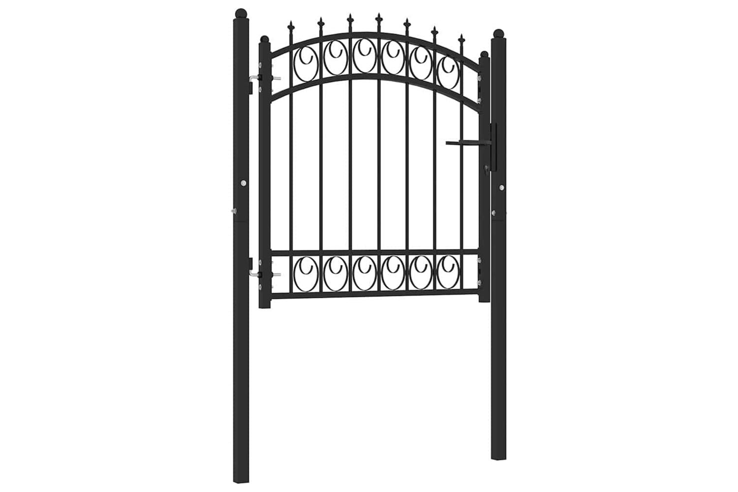 vidaXL 146378 Fence Gate With Spikes Steel 100x100cm Black