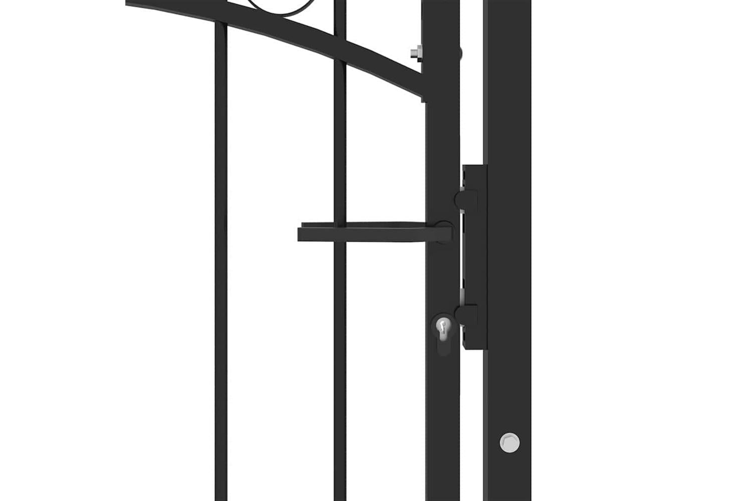 vidaXL 146378 Fence Gate With Spikes Steel 100x100cm Black-4