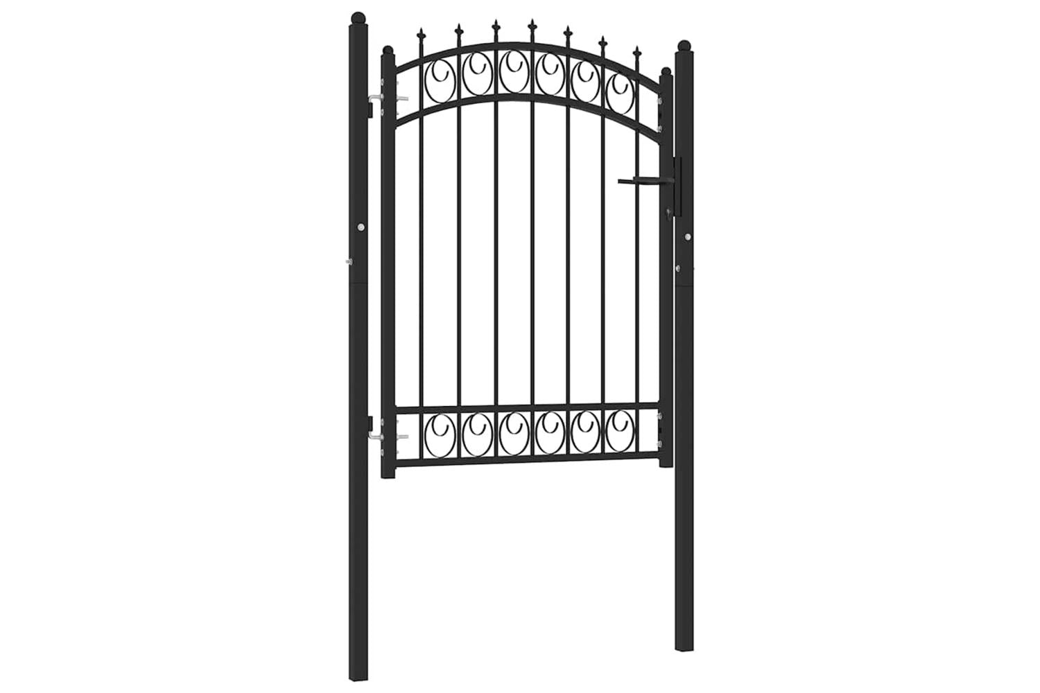vidaXL 146379 Fence Gate With Spikes Steel 100x125cm Black