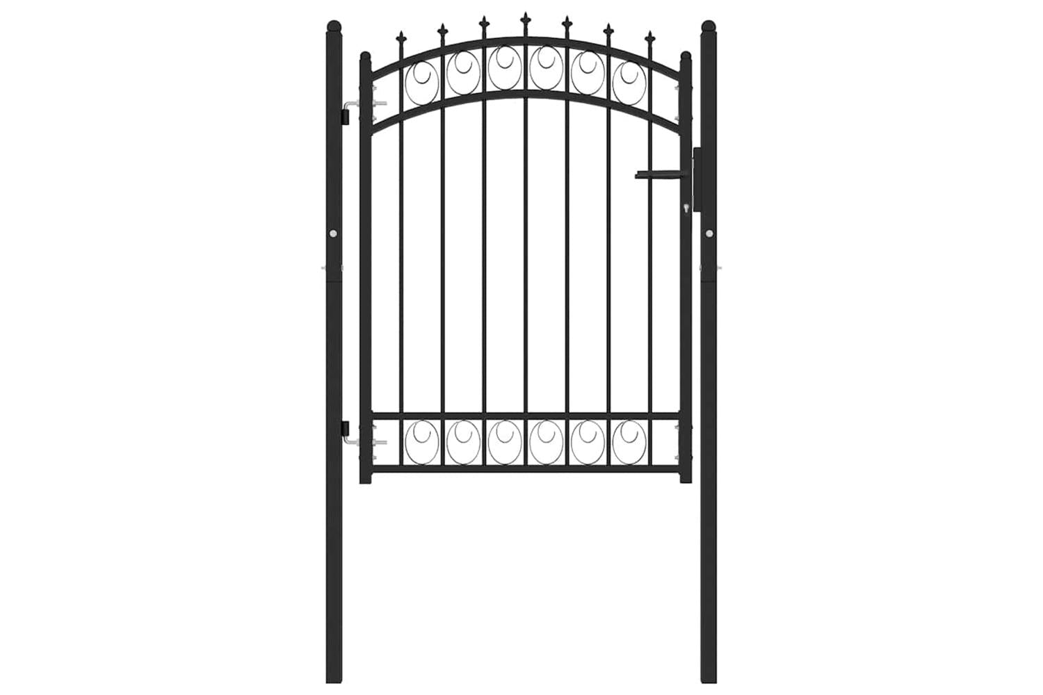 vidaXL 146379 Fence Gate With Spikes Steel 100x125cm Black-2