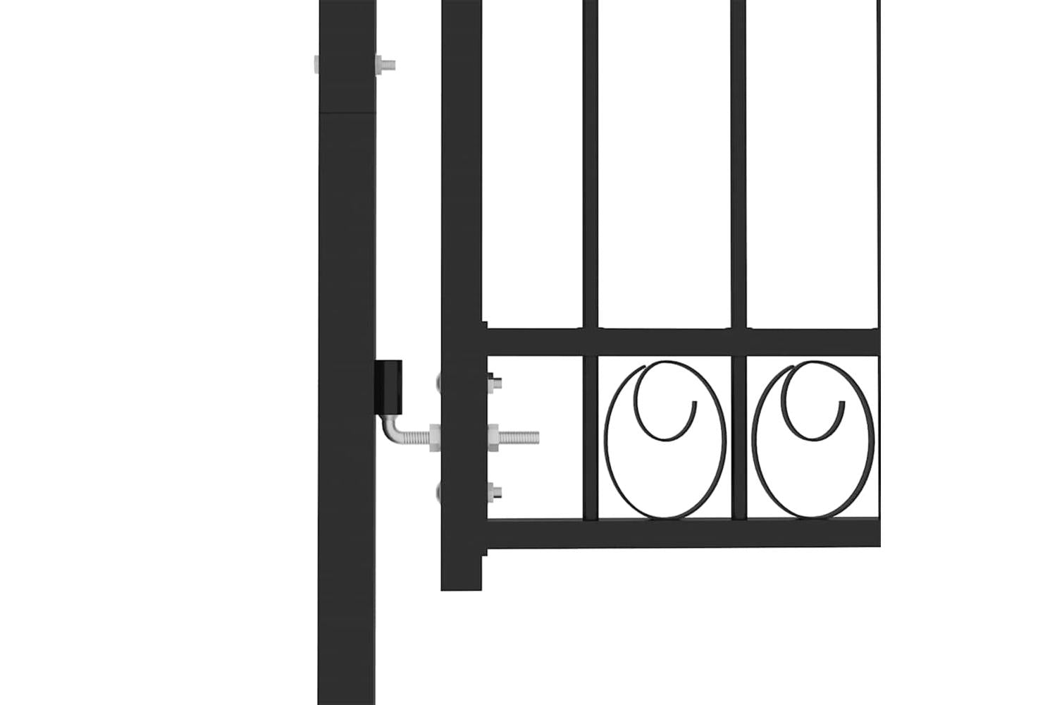 vidaXL 146379 Fence Gate With Spikes Steel 100x125cm Black-3
