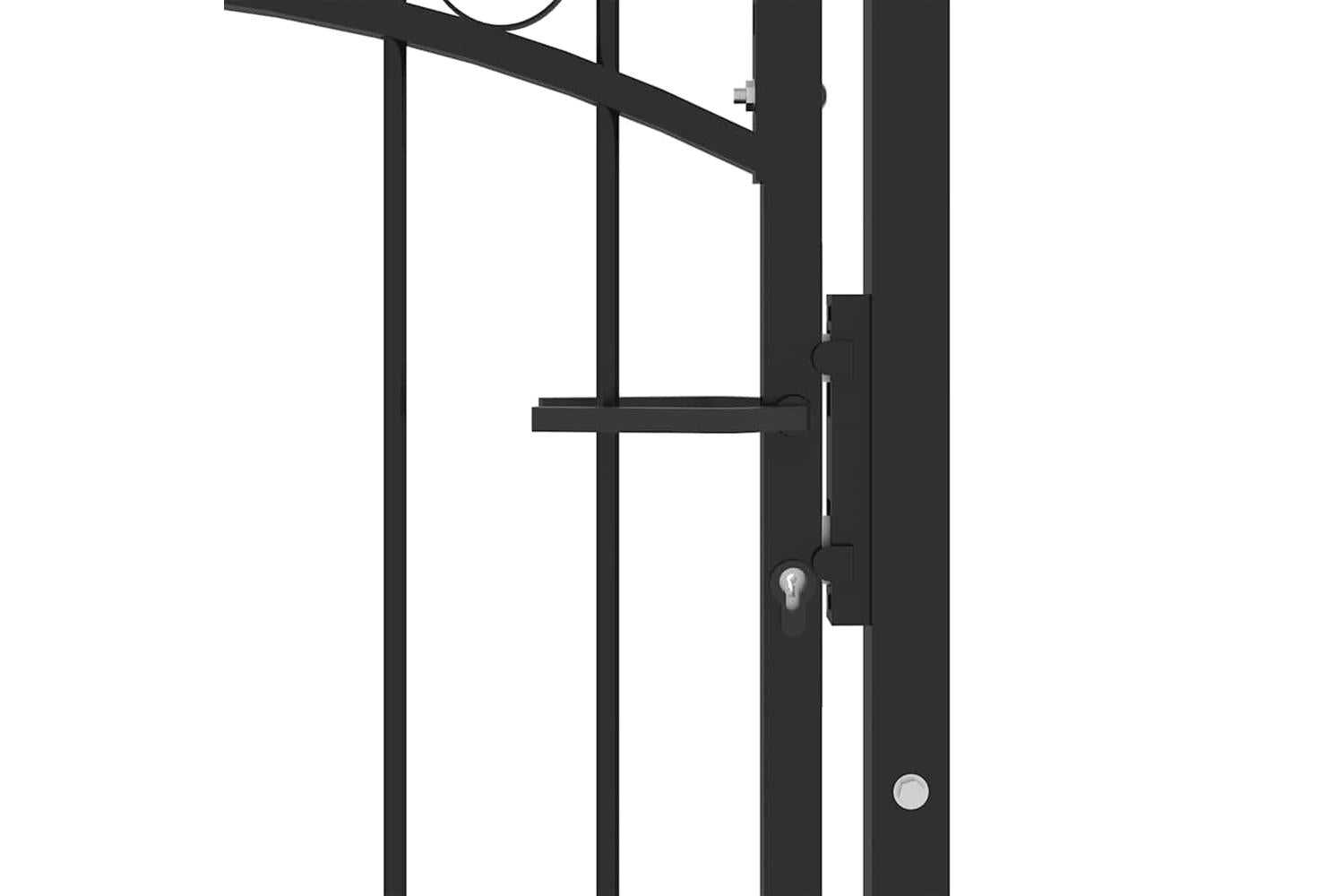 vidaXL 146379 Fence Gate With Spikes Steel 100x125cm Black-4