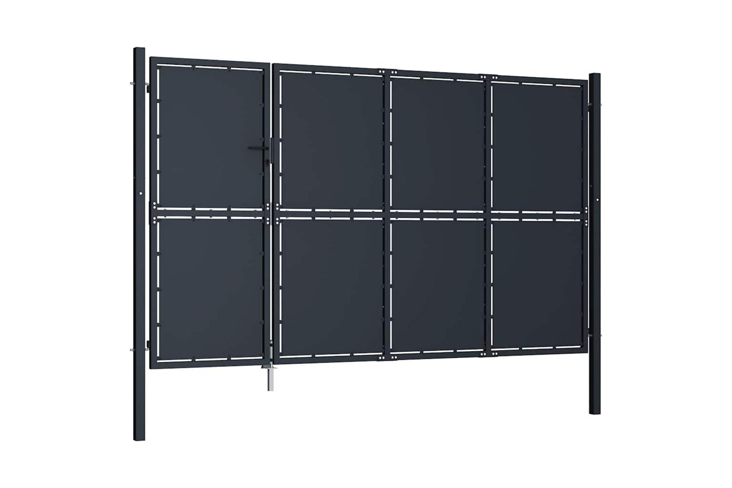 vidaXL 144538 Garden Gate Steel 350x150cm Anthracite-2