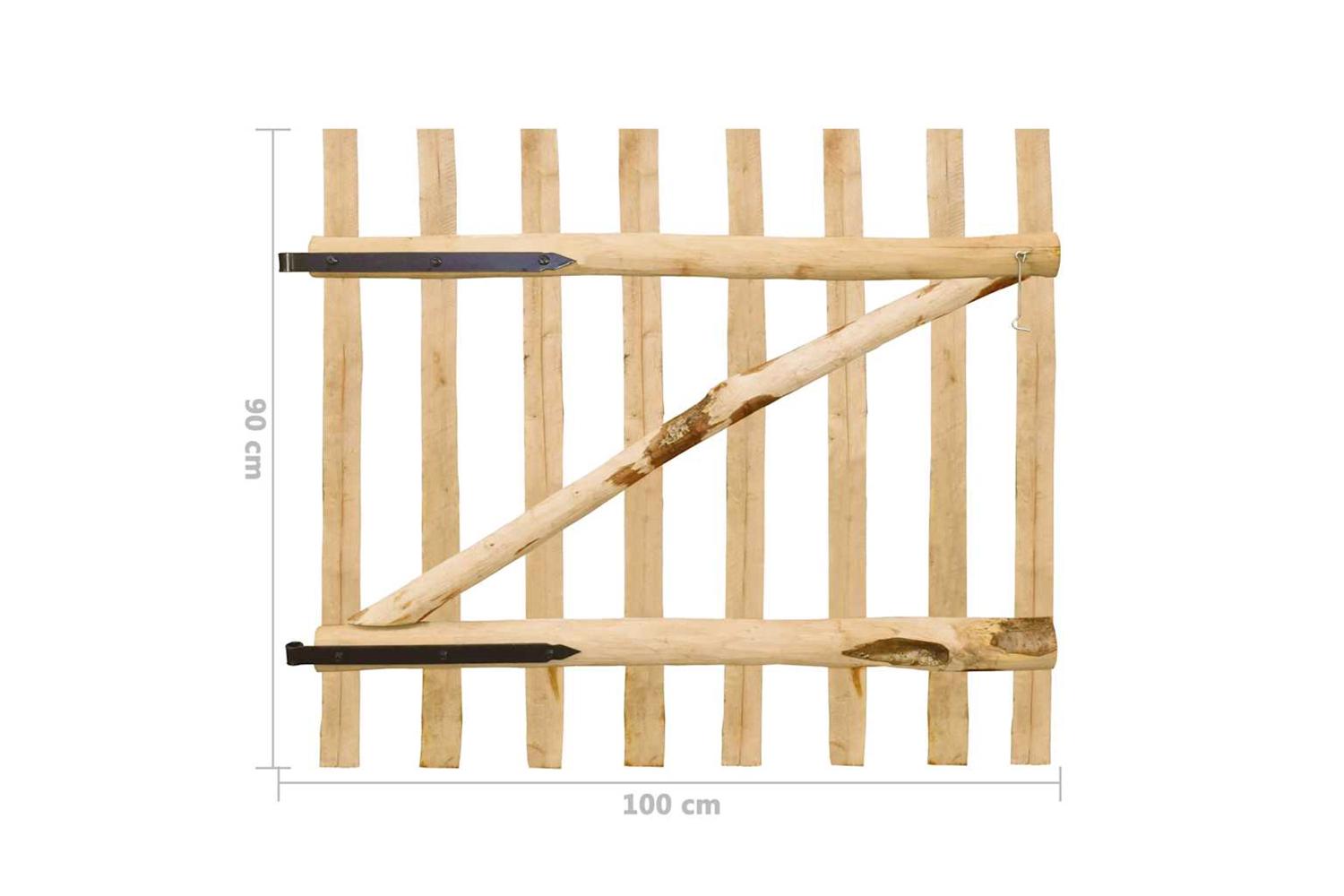 vidaXL 142590 Single Fence Gate Hazel Wood 100x90cm-6