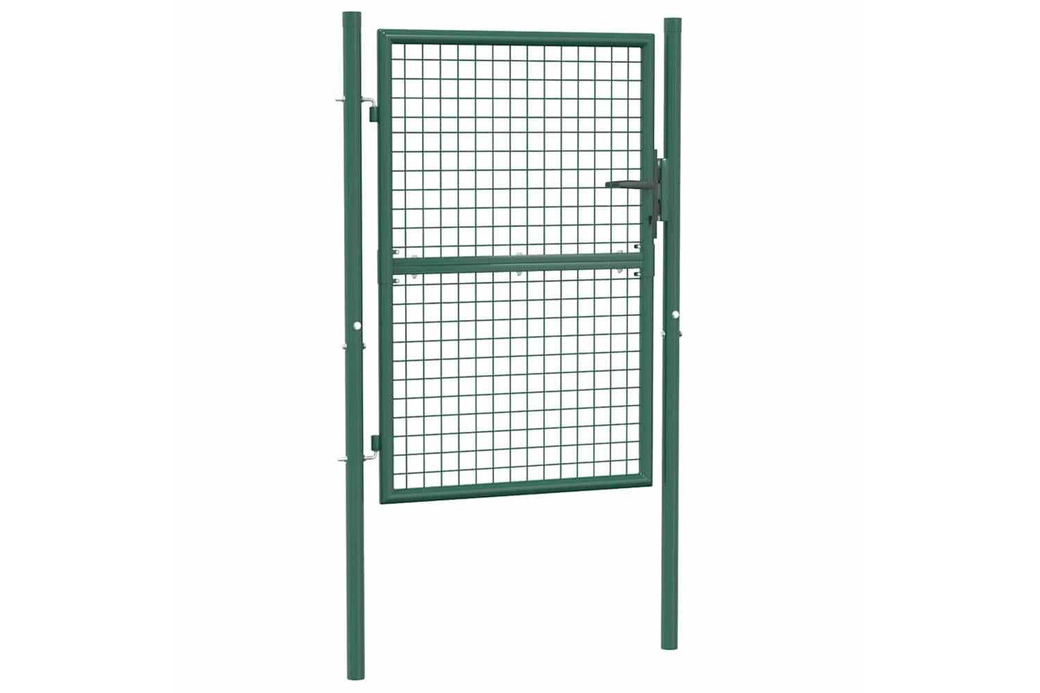 vidaXL Fence Gate Steel 100x125cm Green