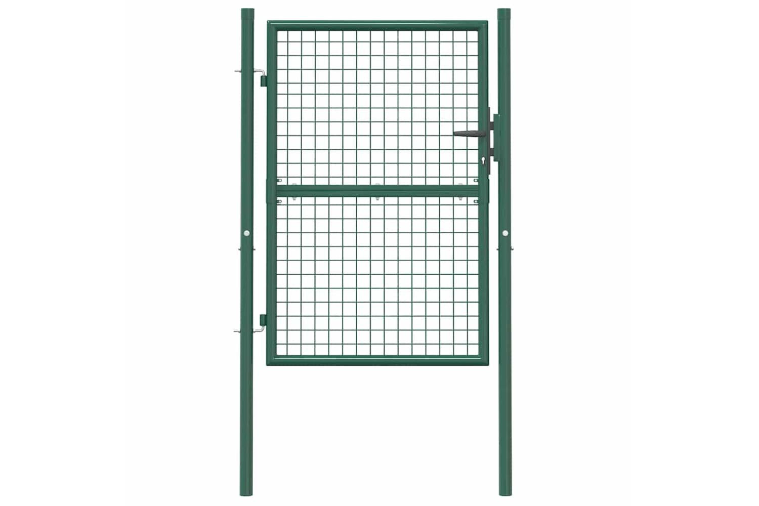 vidaXL Fence Gate Steel 100x125cm Green-3