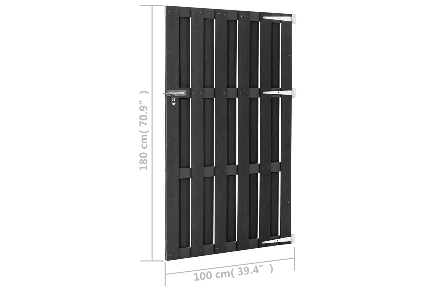 vidaXL 318105 Garden Gate Wpc 100x180cm Grey-6