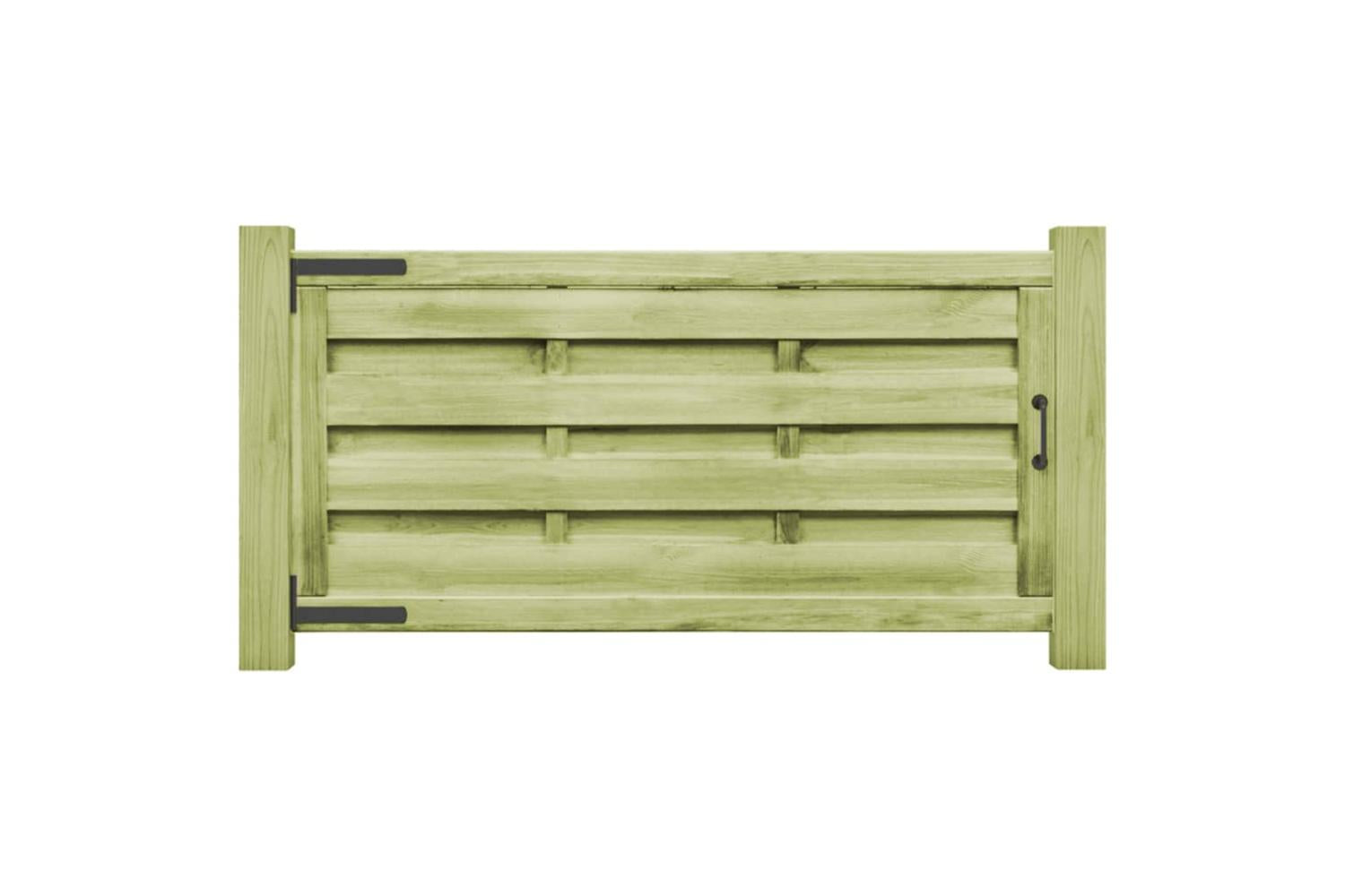 vidaXL 45320 Garden Gates 2 Pcs Impregnated Pinewood 150x75cm Green-2