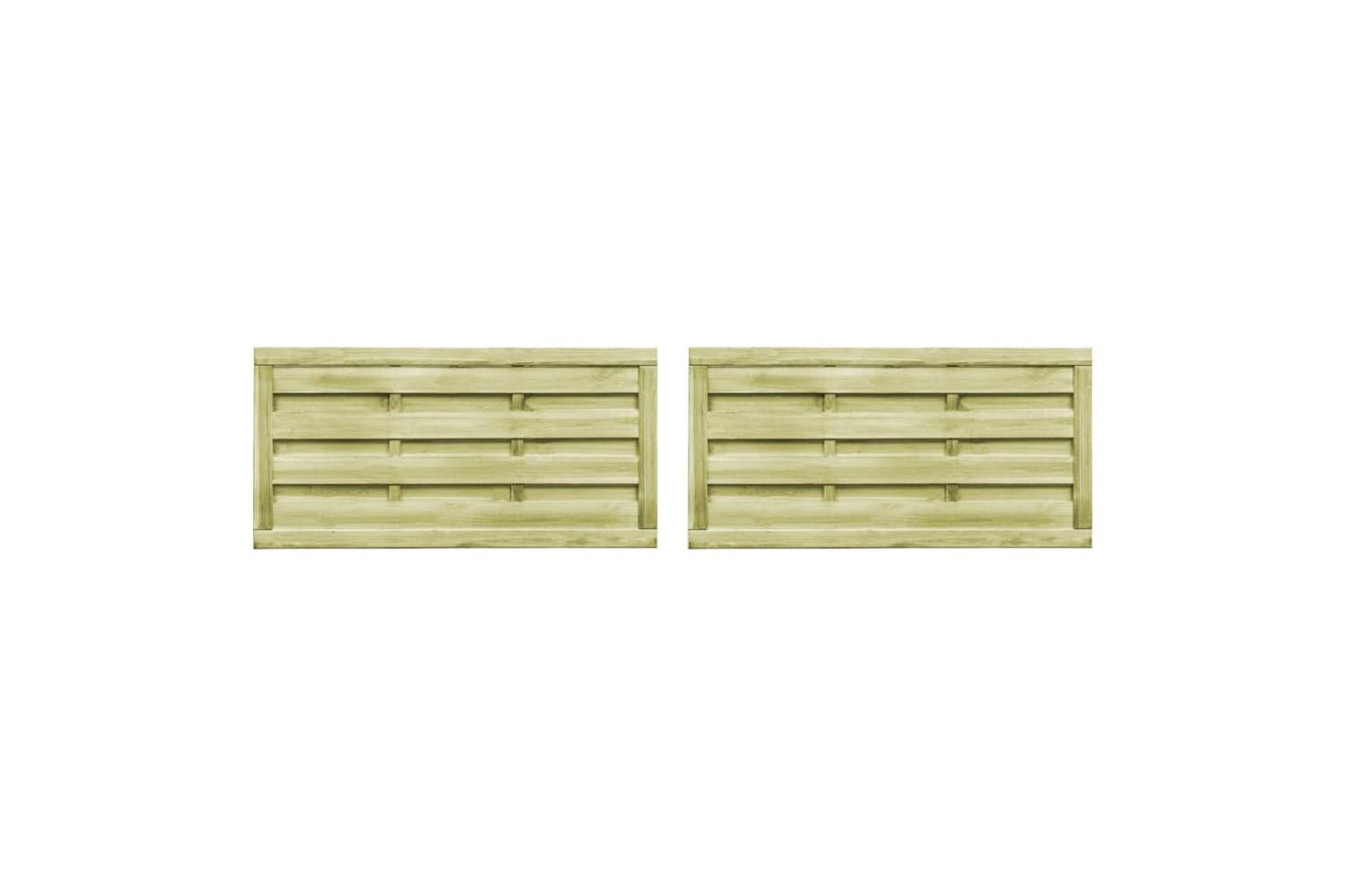 vidaXL 45320 Garden Gates 2 Pcs Impregnated Pinewood 150x75cm Green-3
