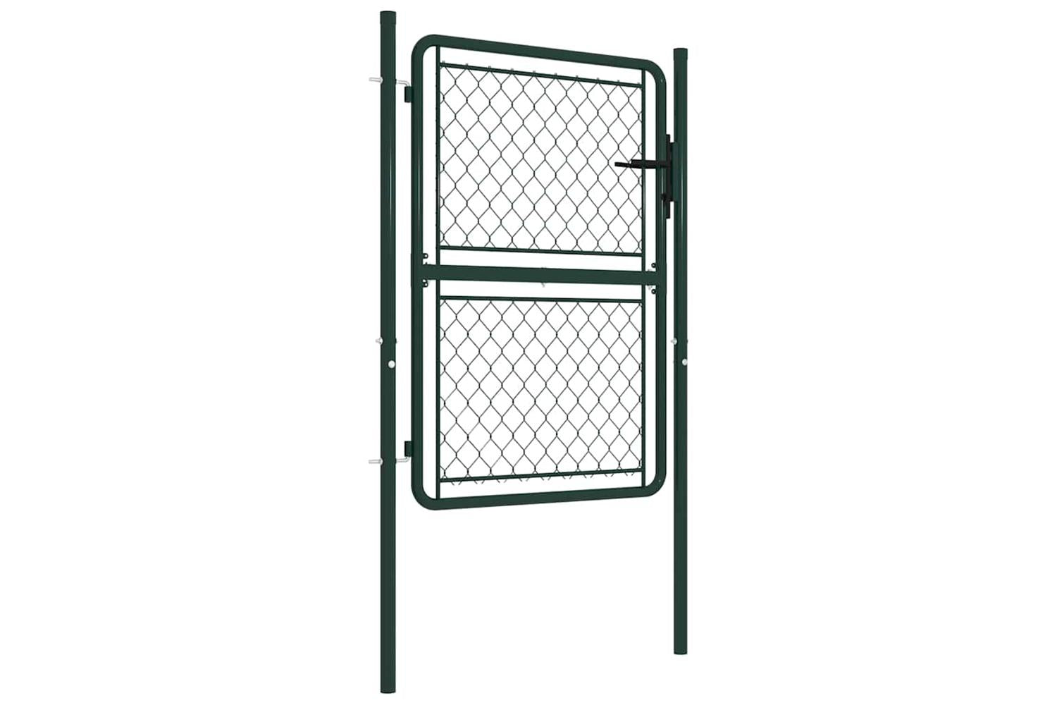 vidaXL 144404 Garden Gate Steel 100x125cm Green-2