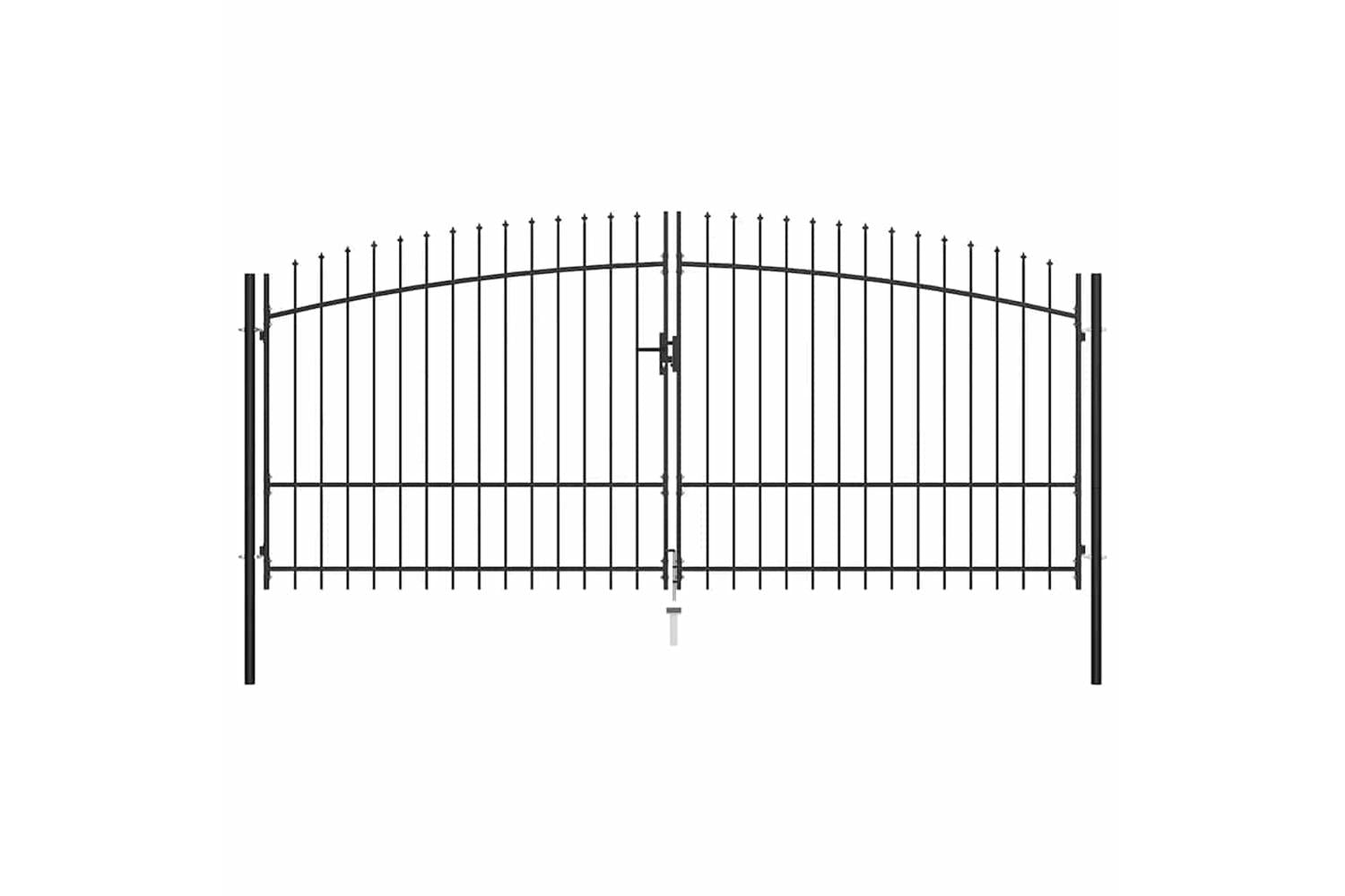 vidaXL 145741 Double Door Fence Gate With Spear Top 400x225cm-2