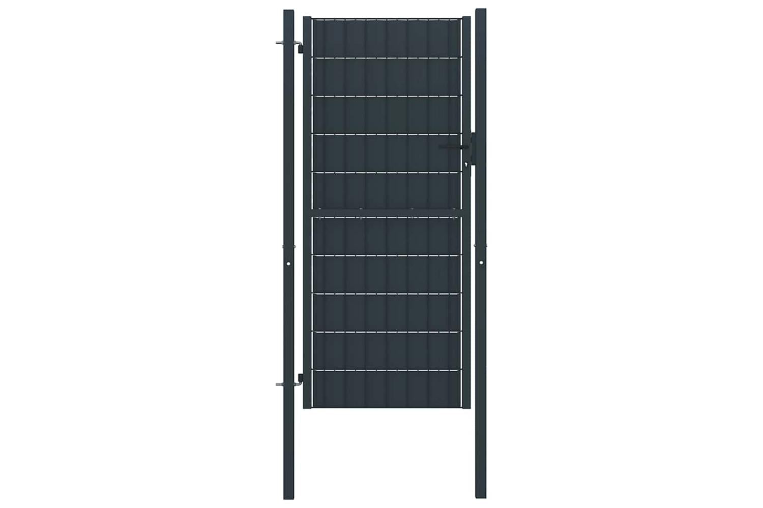 vidaXL 145235 Fence Gate Pvc And Steel 100x164cm Anthracite