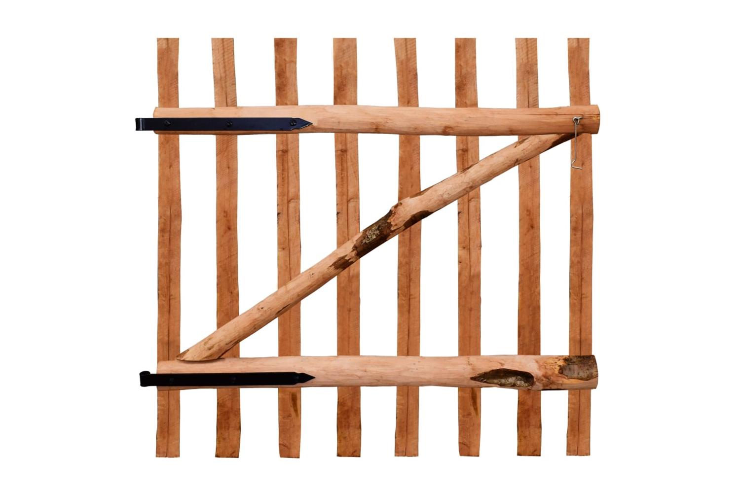 vidaXL 142596 Single Fence Gate Impregnated Hazel Wood 100x100cm