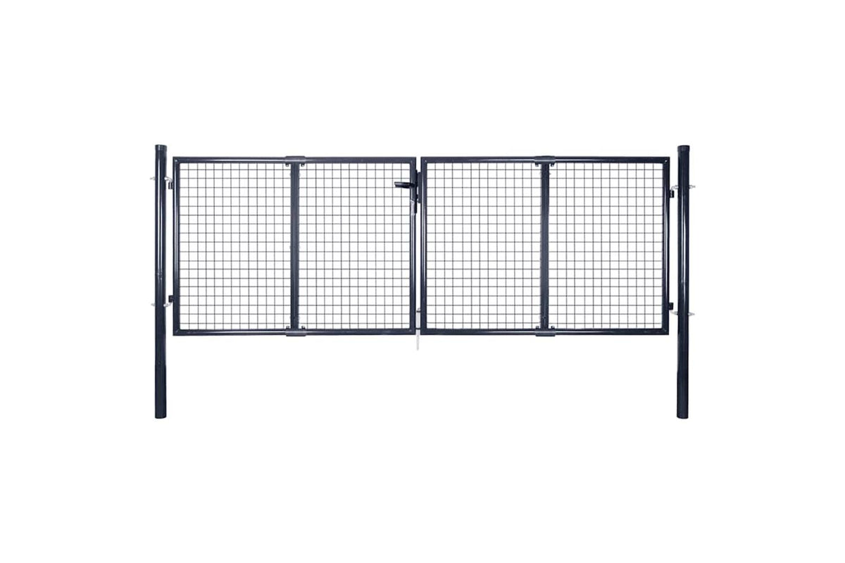 vidaXL 143362 Mesh Garden Gate Galvanised Steel 289x75cm Grey