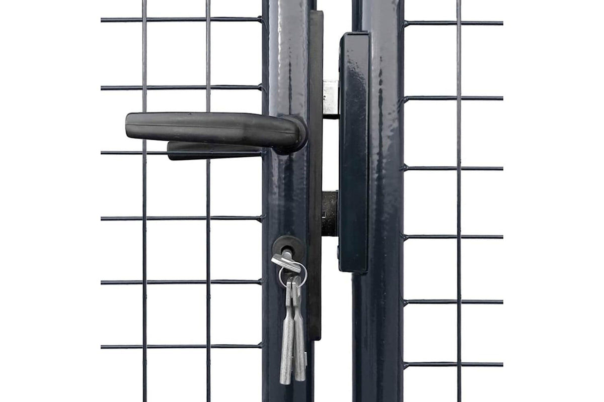 vidaXL 143362 Mesh Garden Gate Galvanised Steel 289x75cm Grey-4