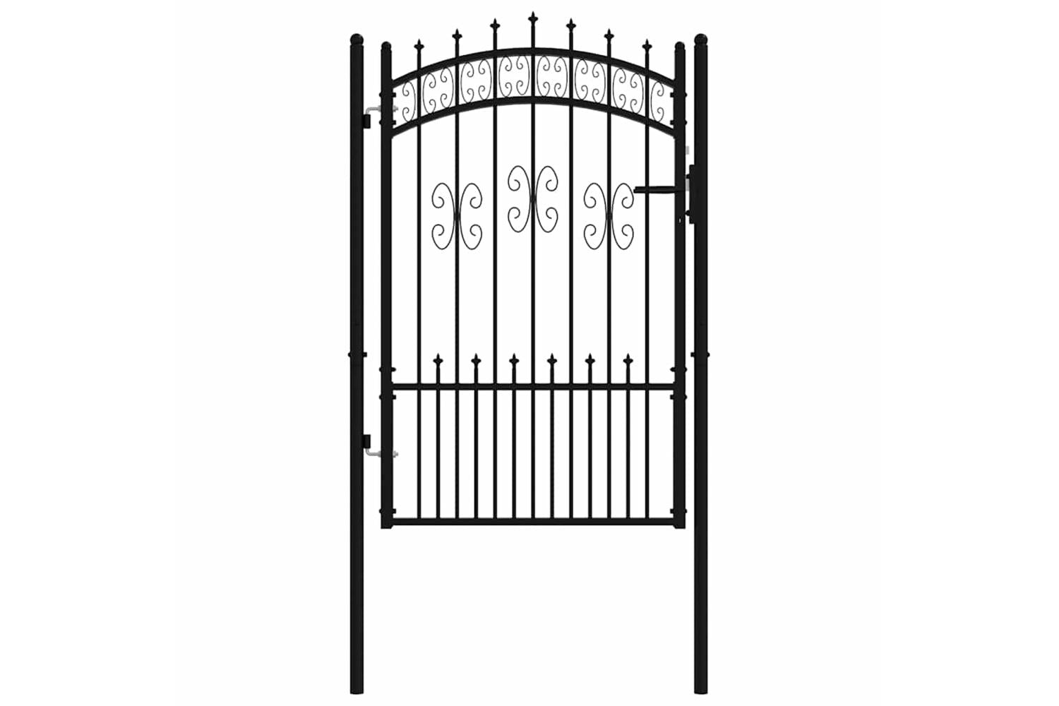 vidaXL 151092 Fence Gate With Spear Top Black 103x200cm Powder-coated Steel-3