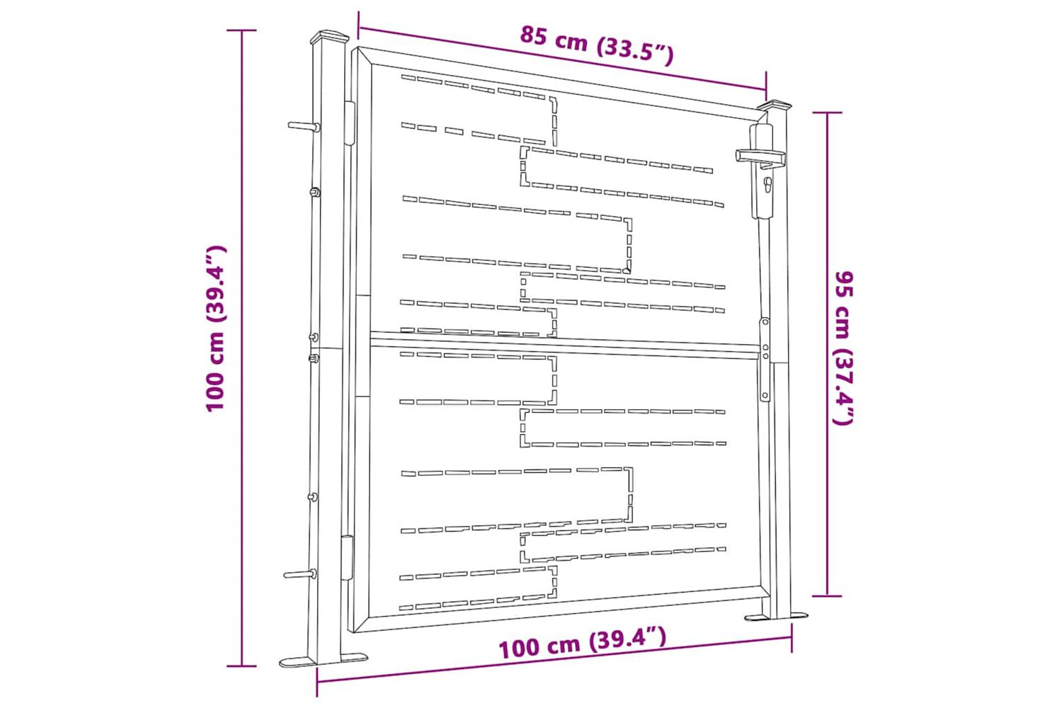 Vidaxl Garden Gate 100x100 Cm Stainless Steel-7