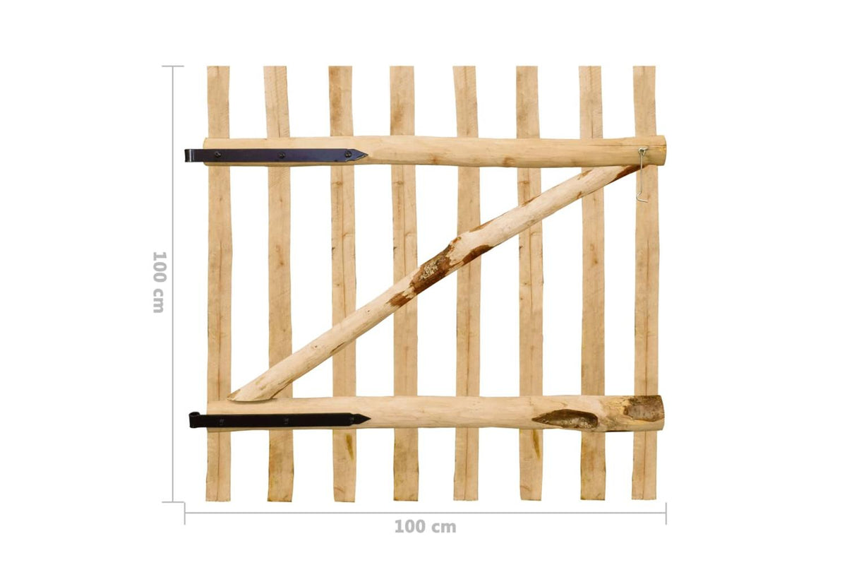 vidaXL 142591 Single Fence Gate Hazel Wood 100x100cm-6