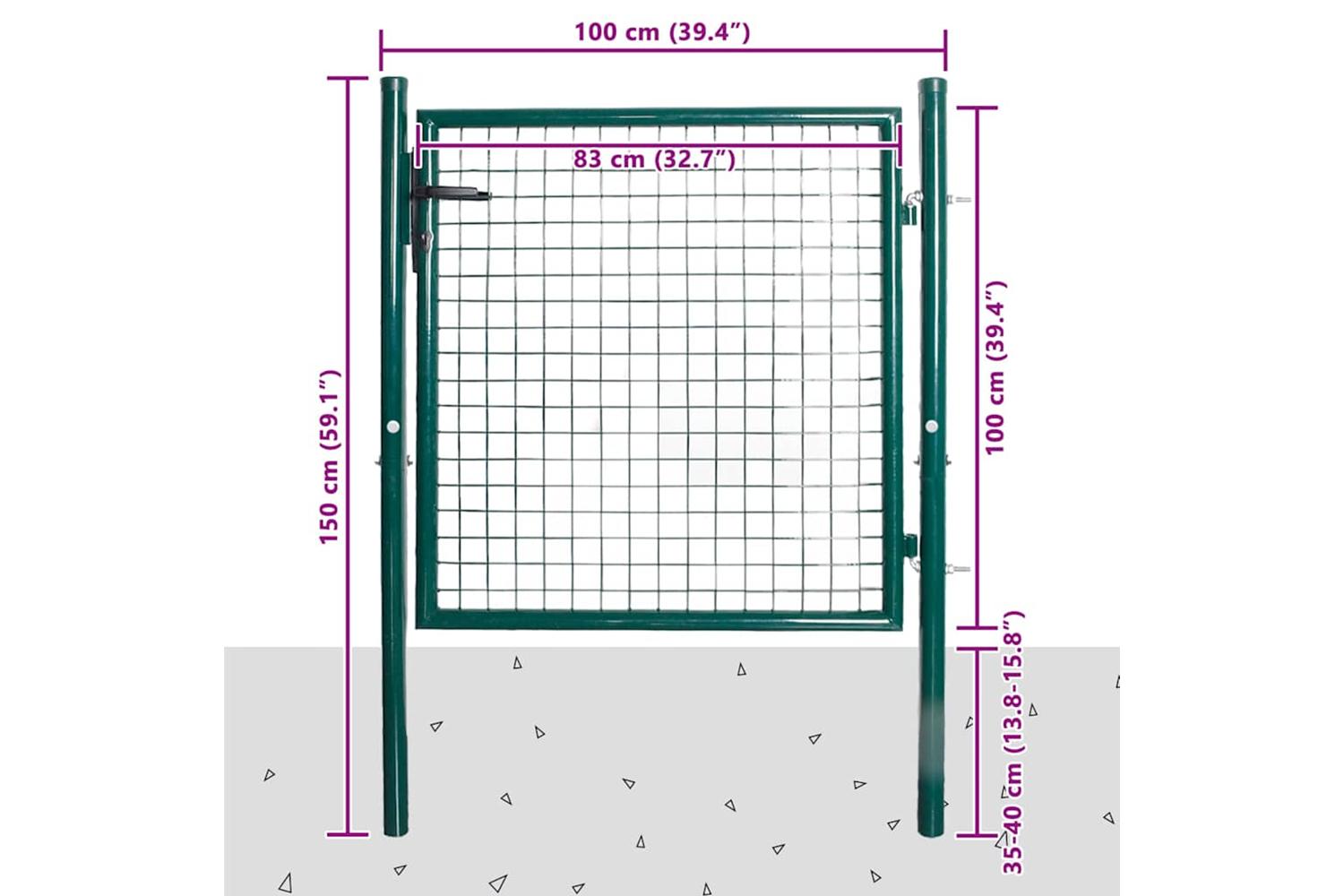 Vidaxl 142030 Single Door Fence Gate Powder-coated Steel-2