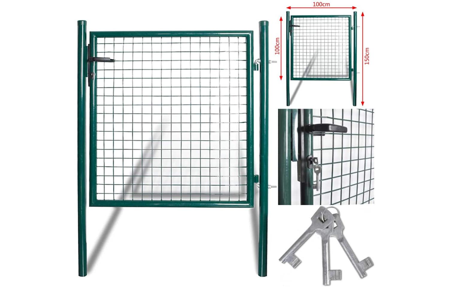 Vidaxl 142030 Single Door Fence Gate Powder-coated Steel-6