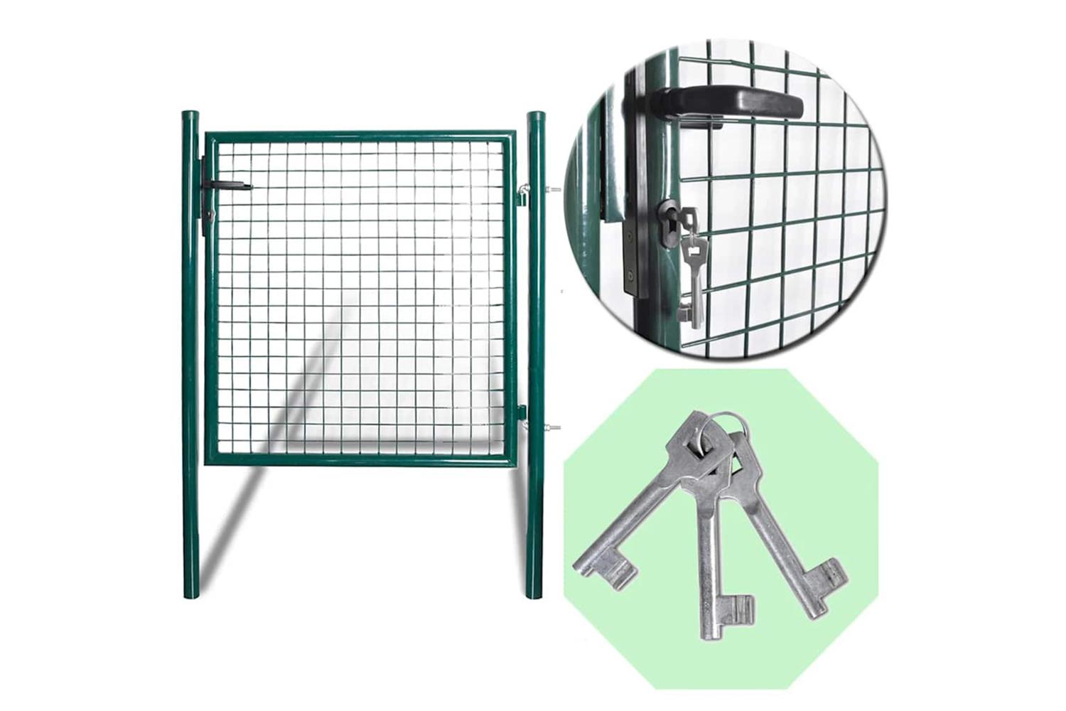 Vidaxl 142030 Single Door Fence Gate Powder-coated Steel-7