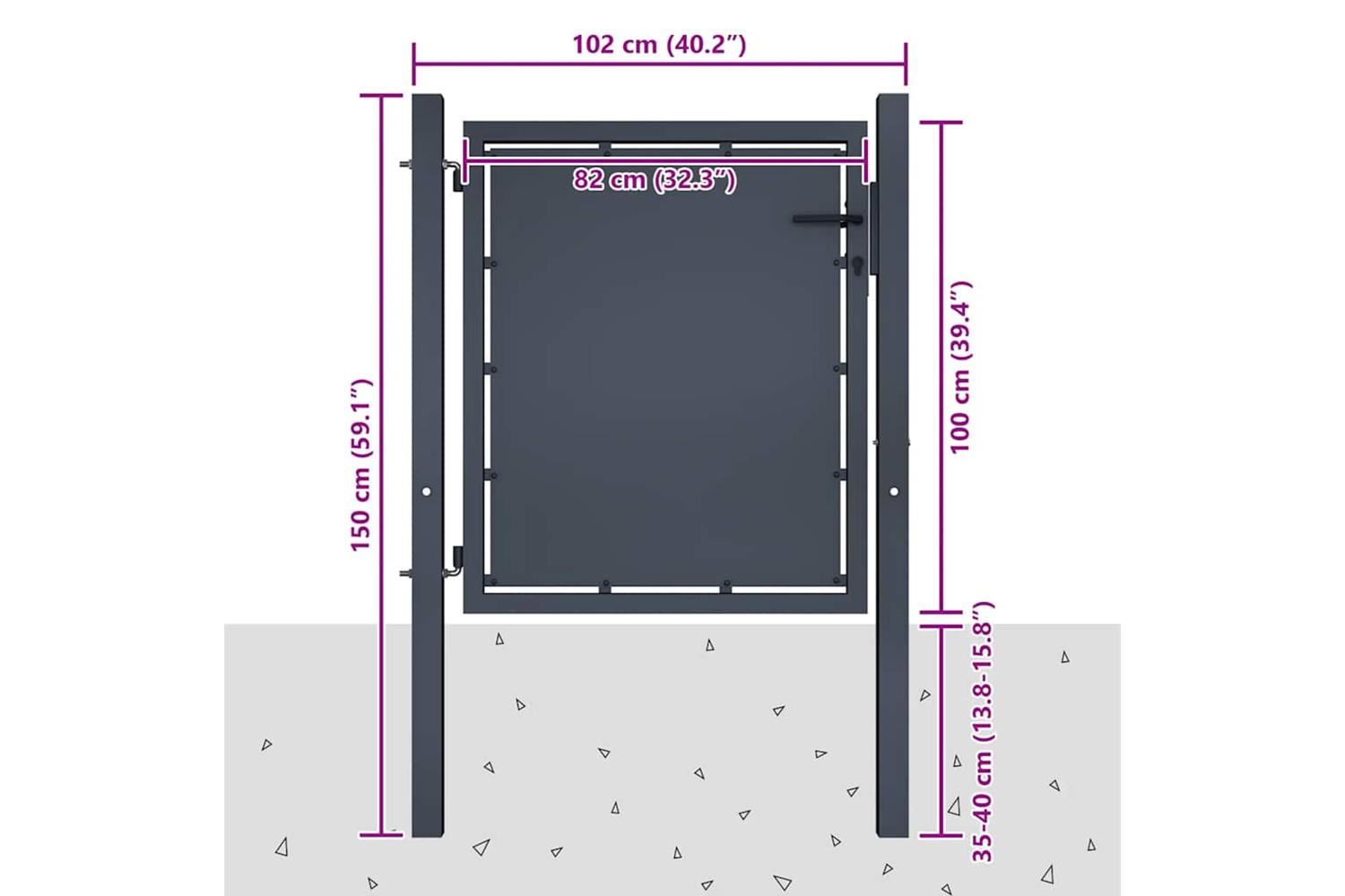 vidaXL 144518 Garden Gate Steel 100x100cm Anthracite-4