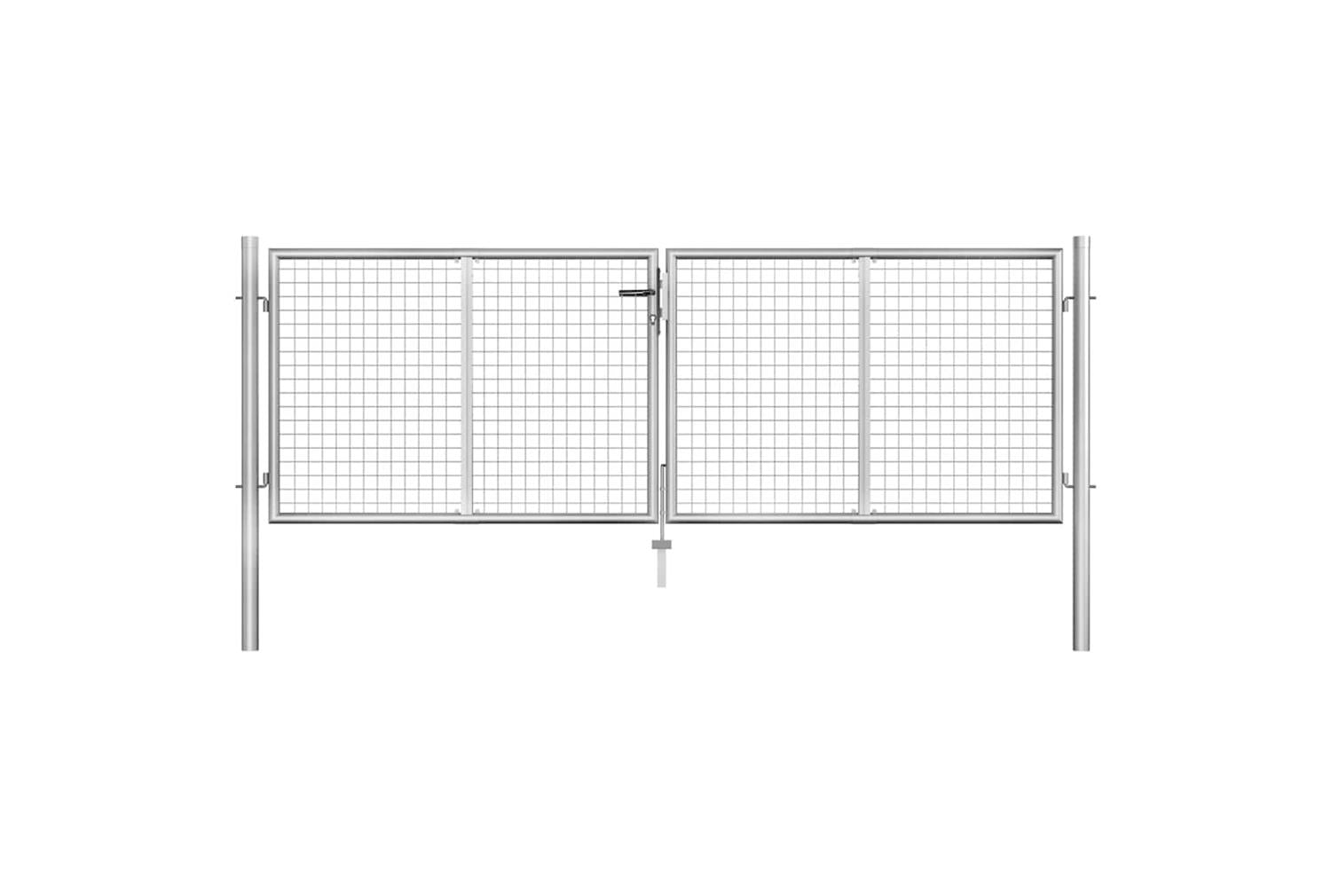 vidaXL 144761 Garden Gate Galvanised Steel 306x125cm Silver