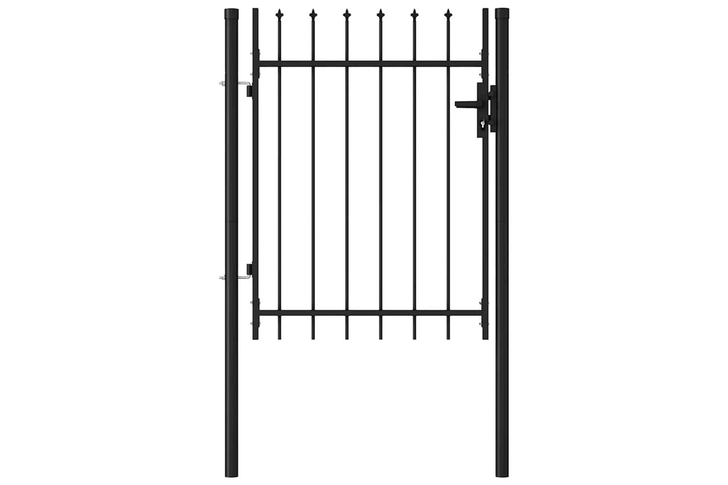 Vidaxl 146033 Fence Gate Single Door With Spike Top Steel 1x1.2 M Black-3