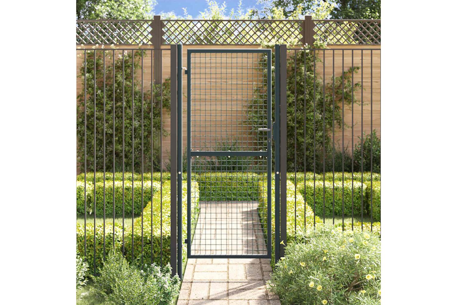 vidaXL 145775 Mesh Garden Gate Galvanised Steel 100x250cm Grey-2
