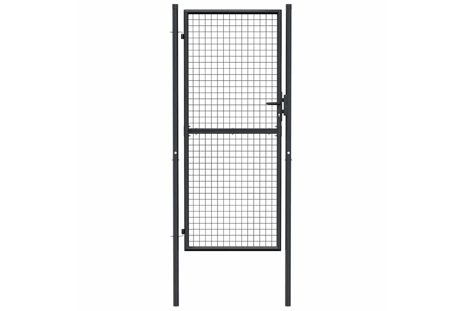 vidaXL 145775 Mesh Garden Gate Galvanised Steel 100x250cm Grey-3
