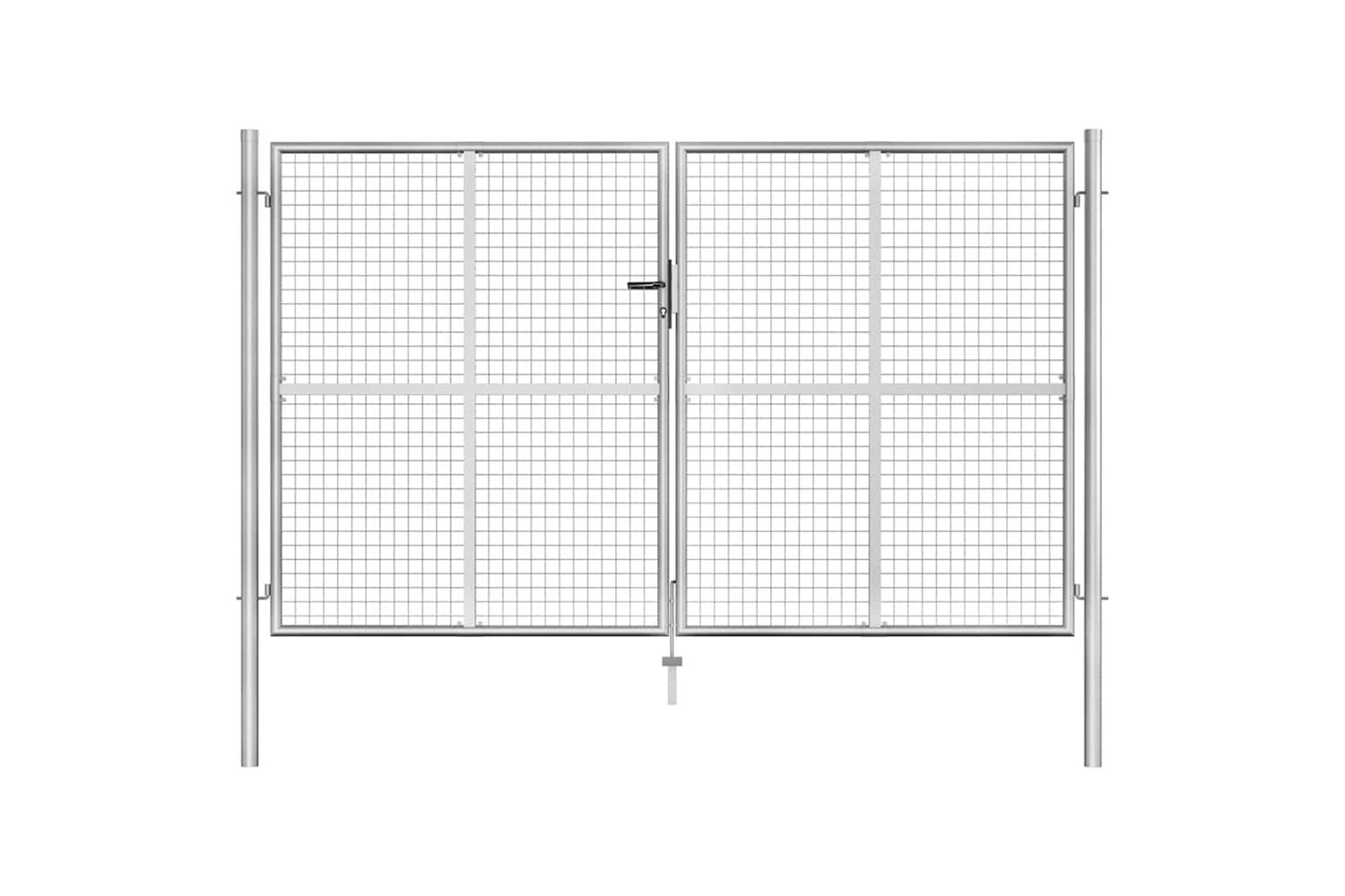 vidaXL 144764 Garden Gate Galvanised Steel 306x200cm Silver
