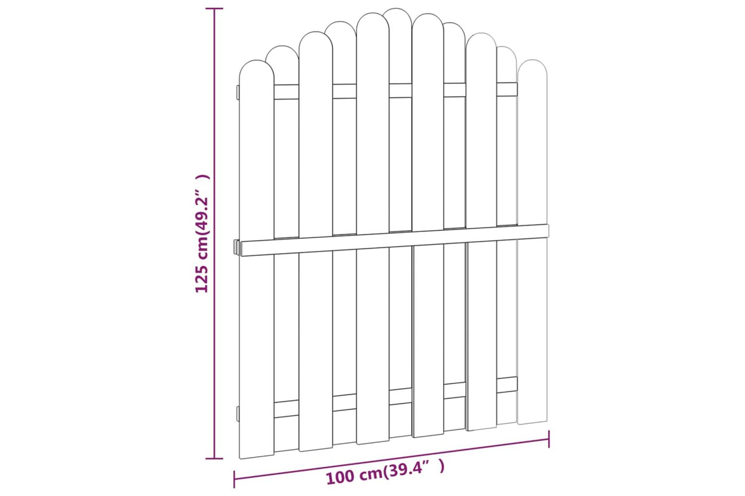 vidaXL Garden Gate Impregnated Pinewood 100x125cm-5