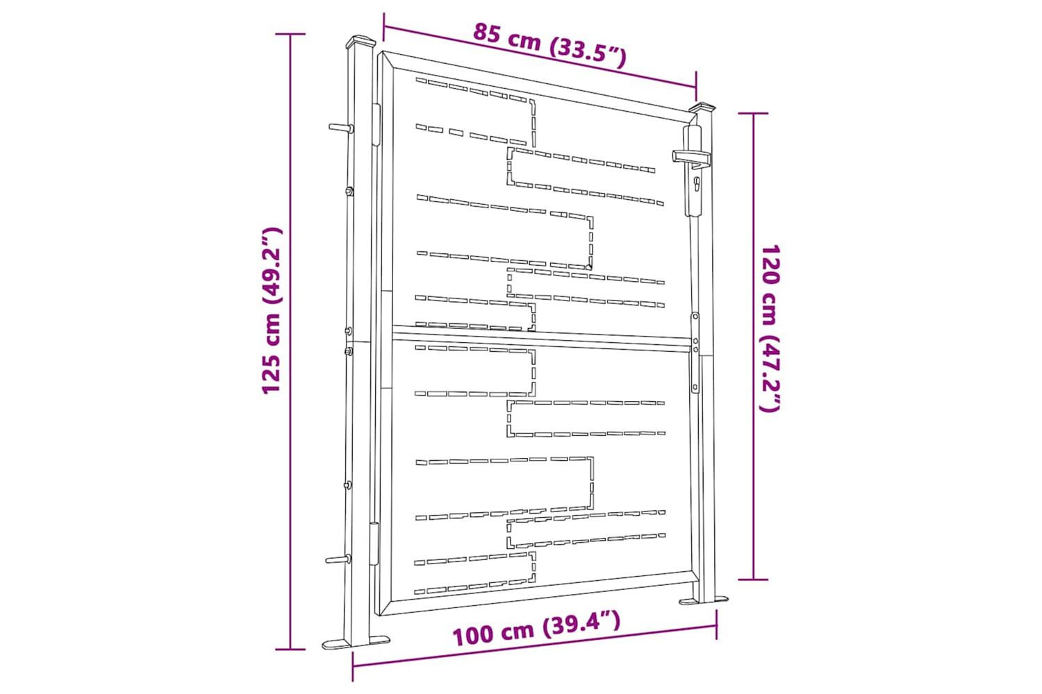 Vidaxl Garden Gate 100x125 Cm Stainless Steel-7